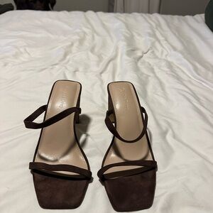 The Drop Brown Strappy Heels